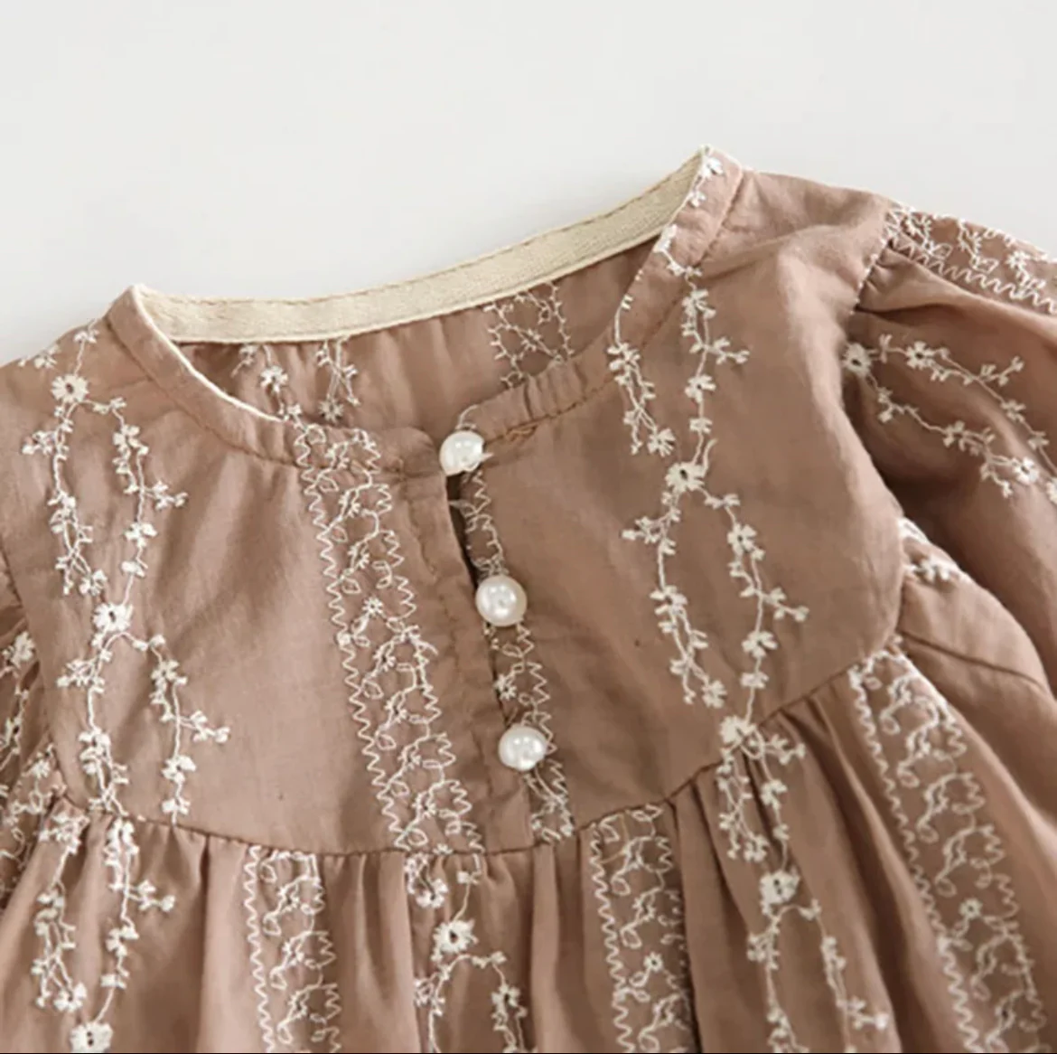 Giselle - Embroidered Romper - Long Sleeve