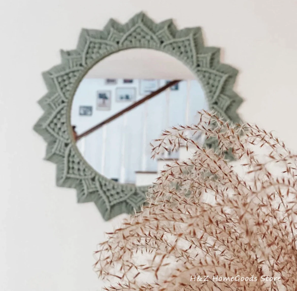 Boho Macrame Mirror