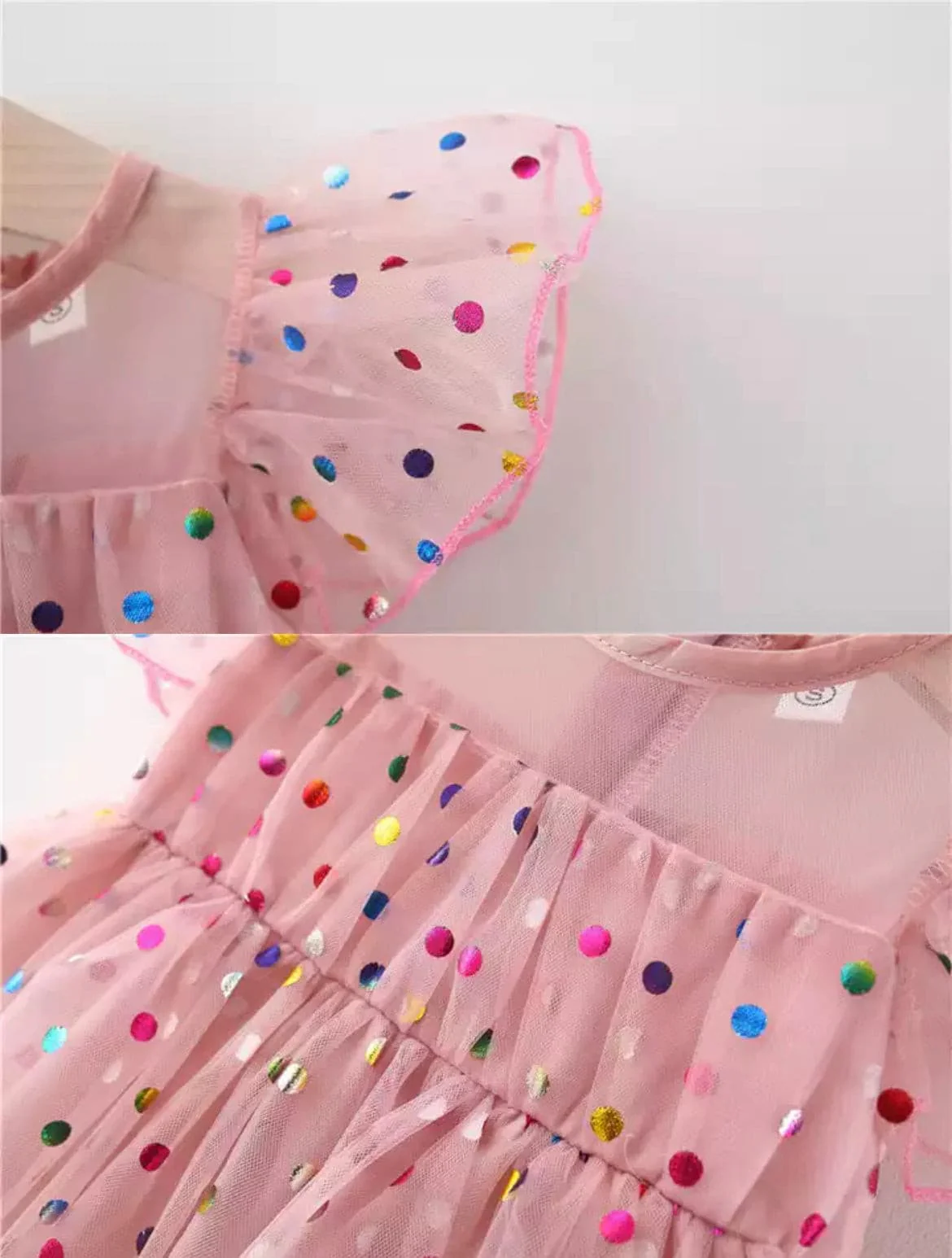 Girls Confetti Dress - Dusty Pink