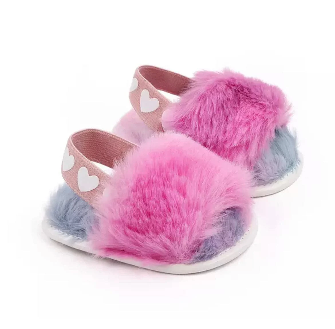 Baby Fur Slides - Pink Candy