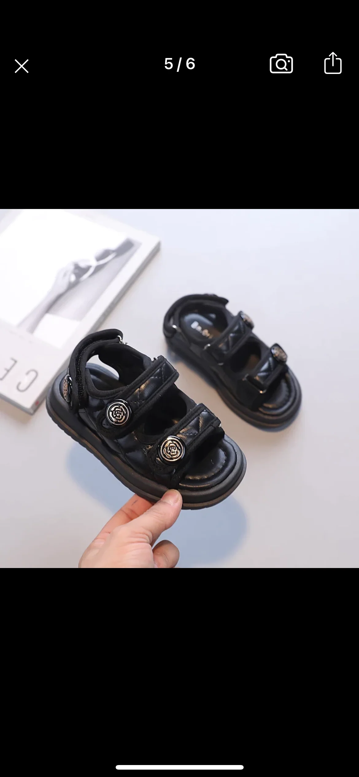 Olivia - Chunky Girls Sandals , Black