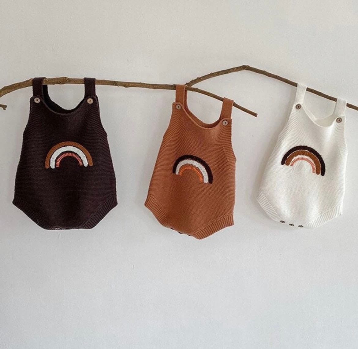 Boho Rainbow Knitted Romper