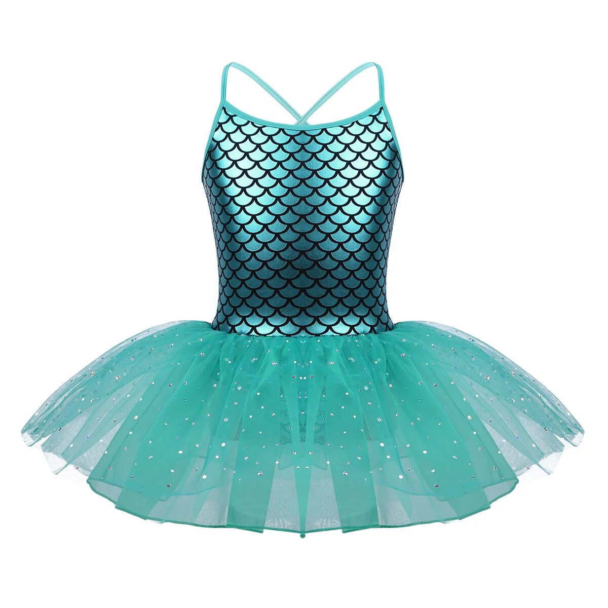 Little Girls Glitter Mermaid Tutu Dress - 4 Colours
