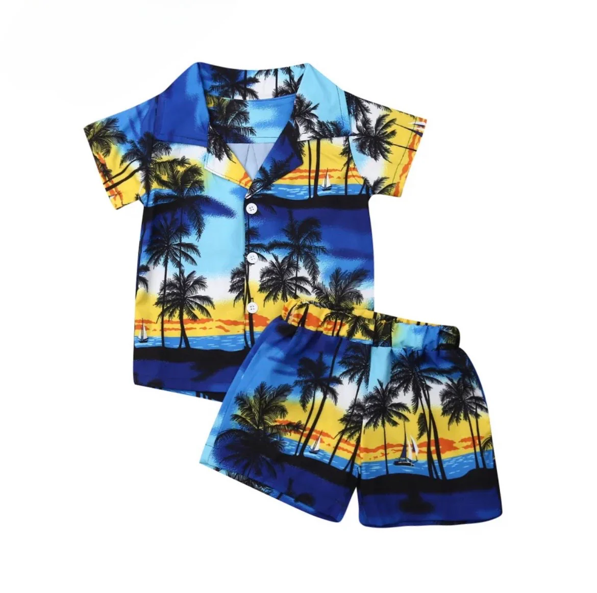 Hawaiian Coconut Tree Summer Boys Set