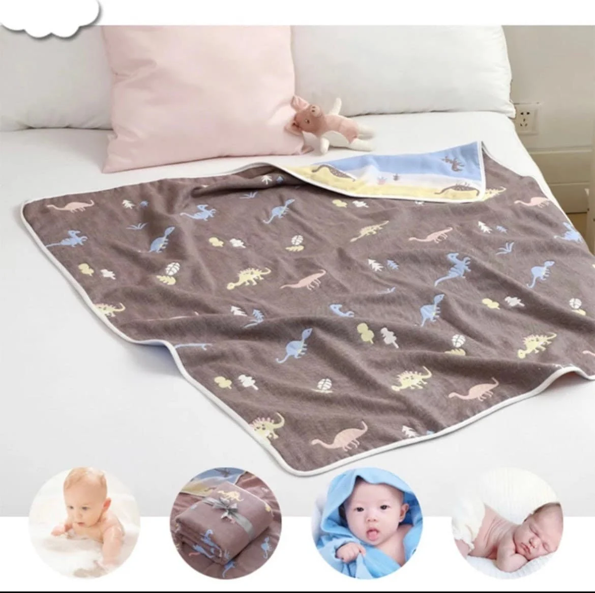 Organic Cotton 6 Layers Baby Muslin Blanket , Muslin Baby Blanket, Super soft baby bath towel, Baby Blanket, Newborn blanket , Baby Towel