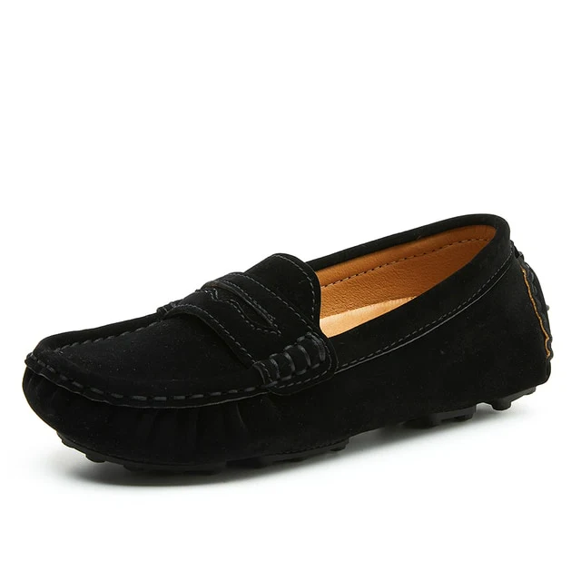 Petersburg - Boys Penny Loafers Shoes, Genuine Leather Suede