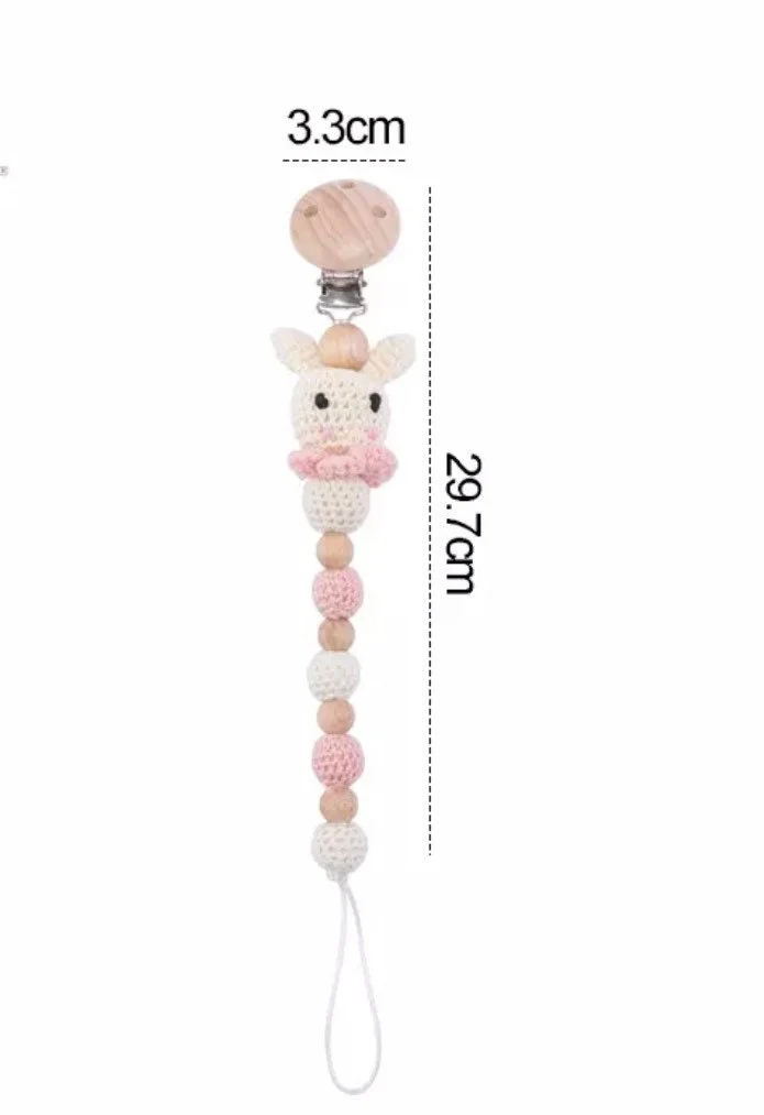 Crochet Pacifier / Dummy Clip , bunny rabbit