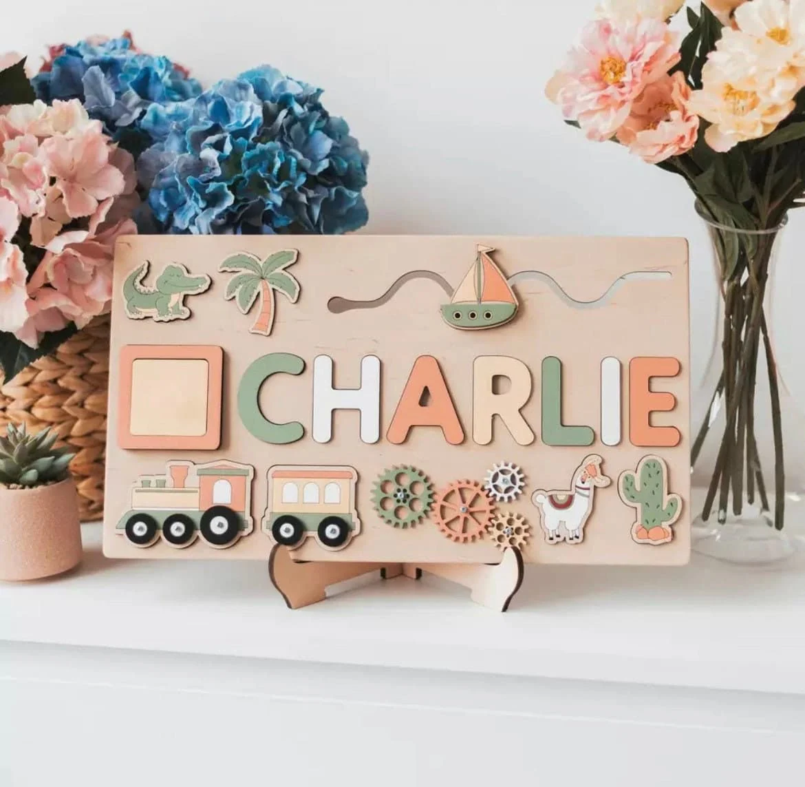 Wooden Name Puzzle - Personalized Name Puzzle Toy Gift