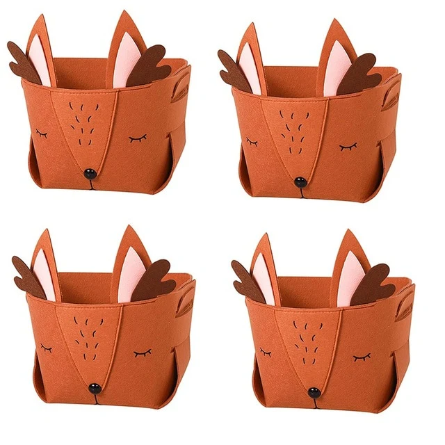 Woodland - Cute Woodland Storage Felt Box : Fox, Bunny, Bear , Deer