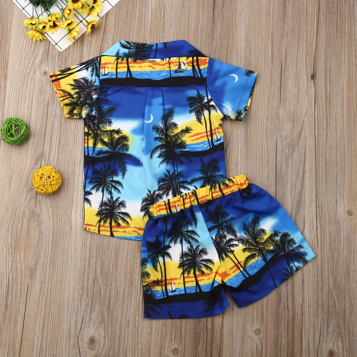 Hawaiian Coconut Tree Summer Boys Set