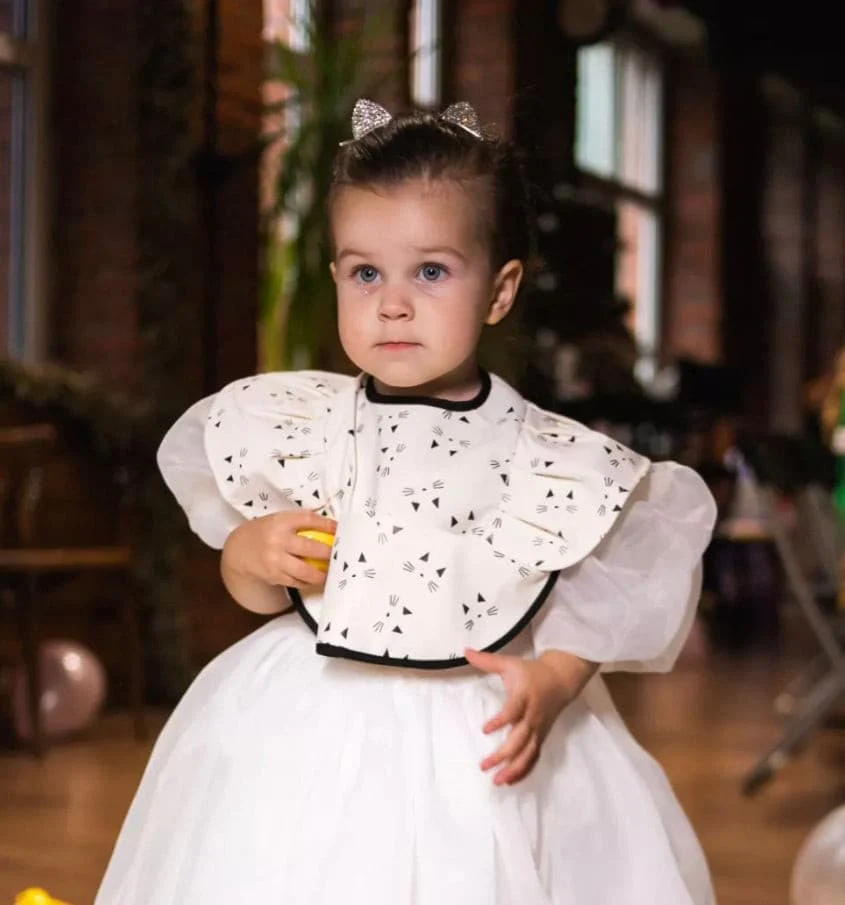 Waterproof Baby Bib- White and Black Panda