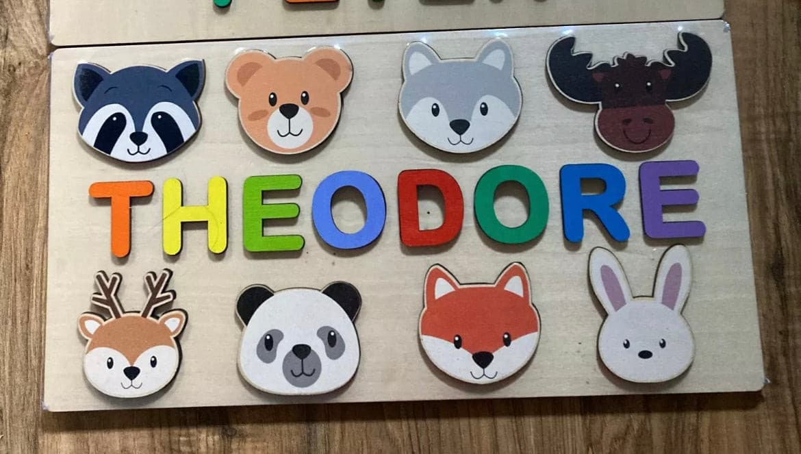 Wooden Name Puzzle Toy  - personalised Montessori gift