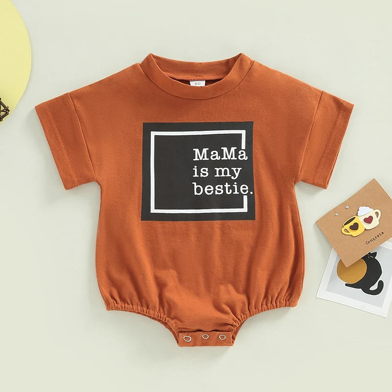 Mamas My Bestie - Baby Boys Romper Tee-Shirt