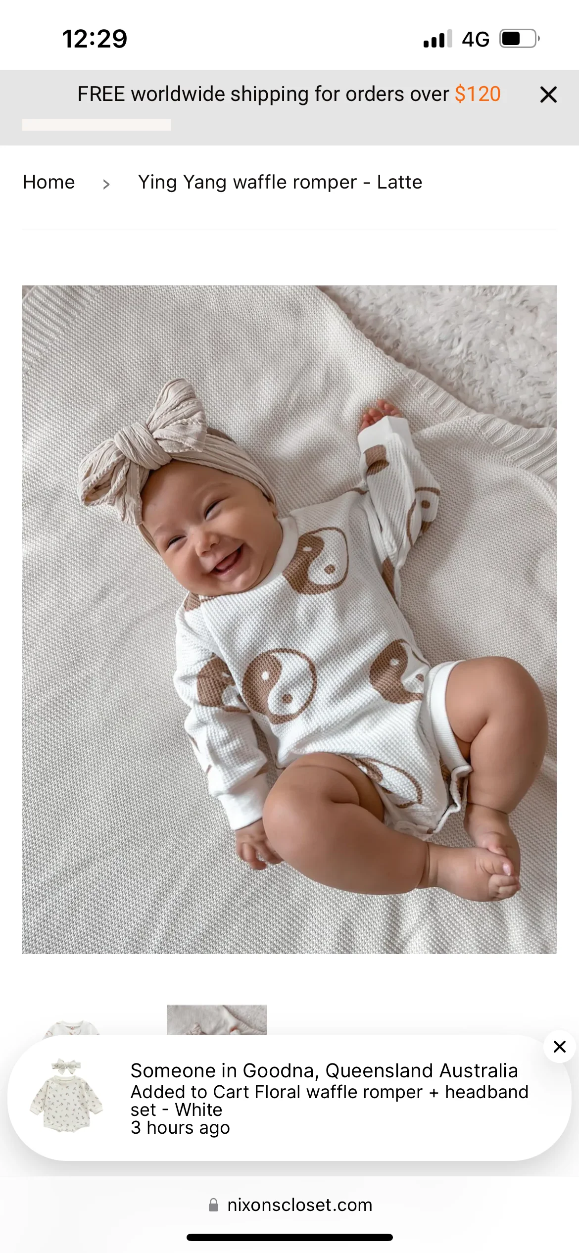 Ying Yang Waffle Romper - Camel