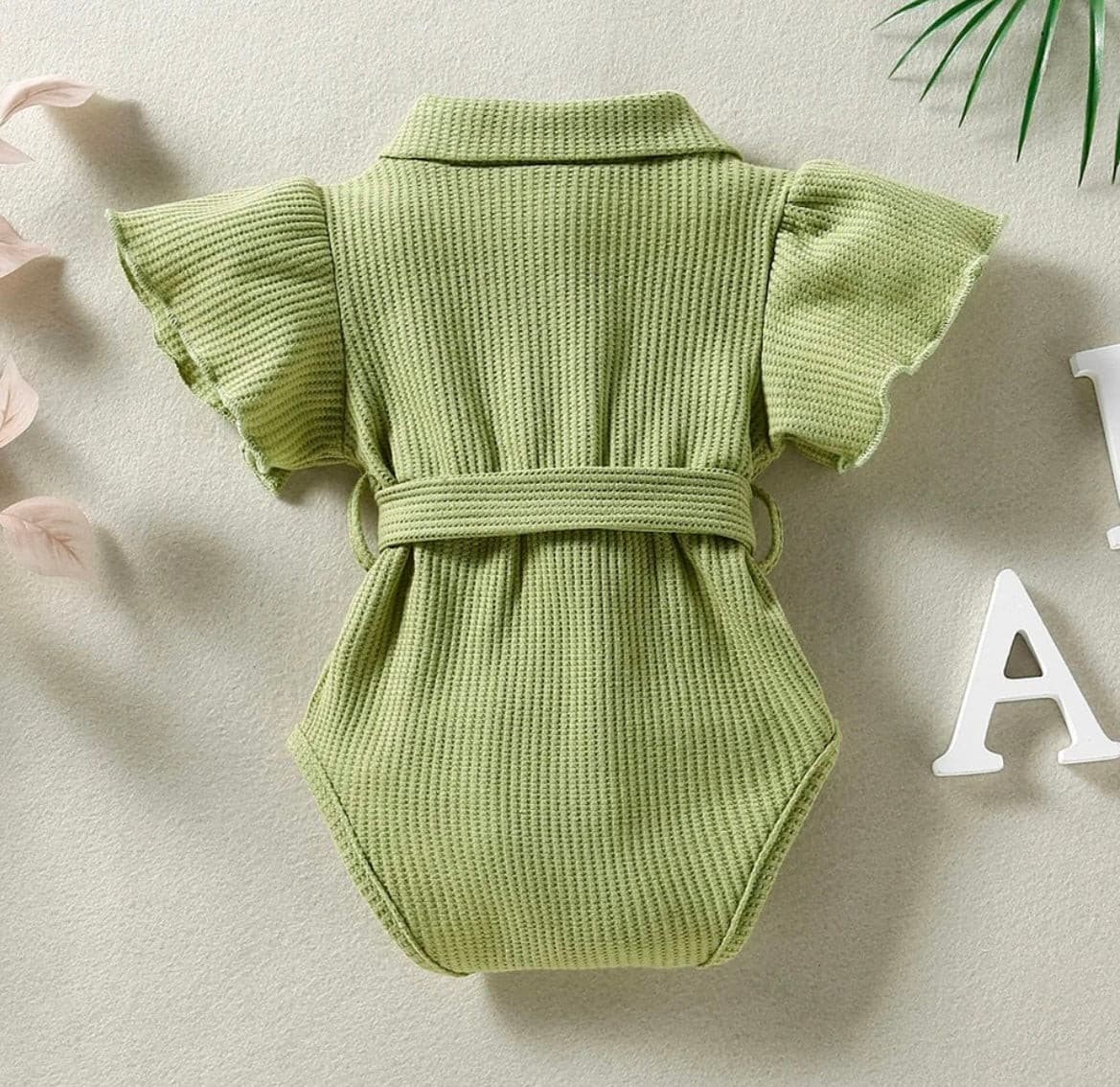 Miranda - Belted Cotton Ruffle Romper