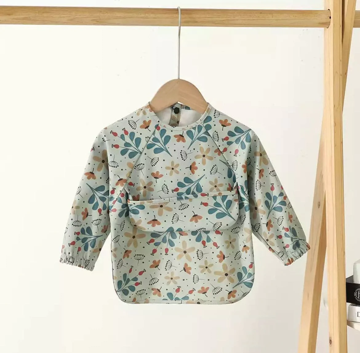 Blue Garden - Toddler & Baby Long Sleeve Waterproof Apron Smock Bib