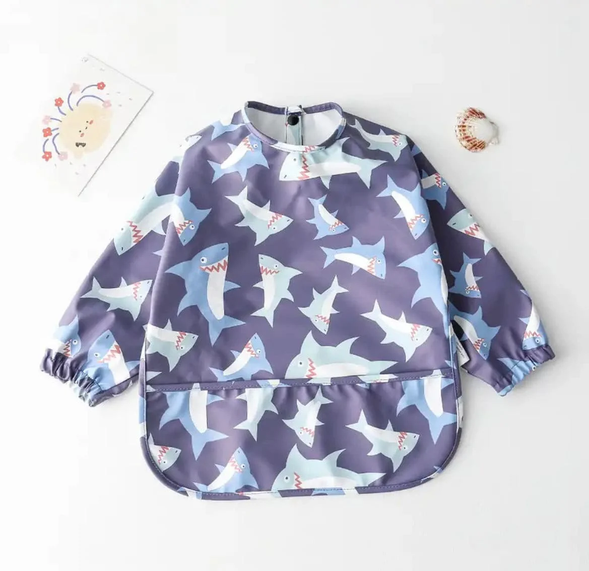 Baby Shark - Toddler & Baby Long Sleeve Waterproof Apron Smock Bib