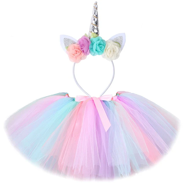 Unicorn Tutu Costume - Baby Girls Unicorn Tutu, Pastel Rainbow