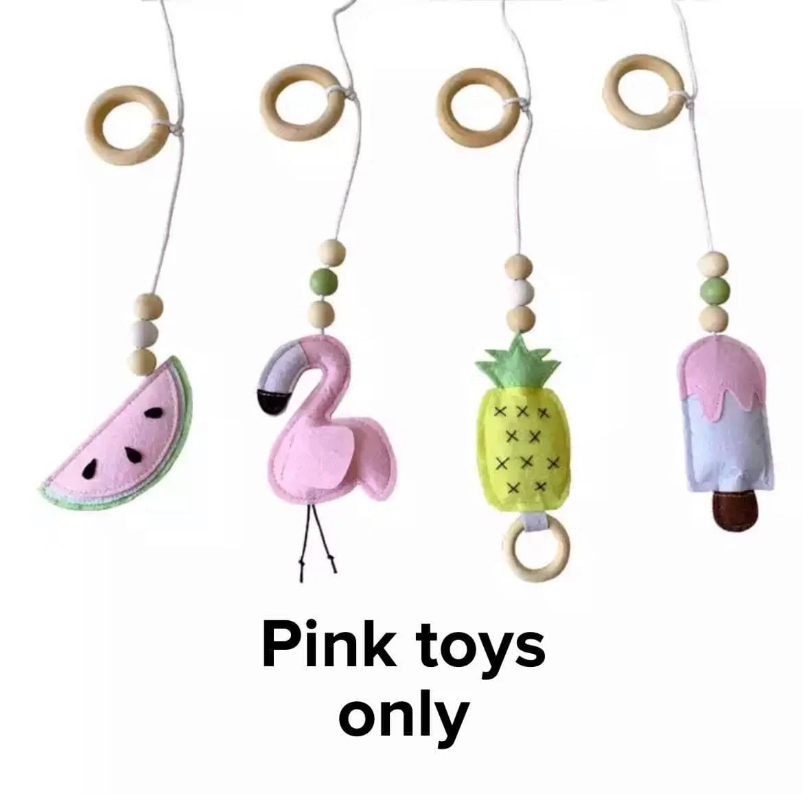 Wood Baby Gym Frame & Toys Set