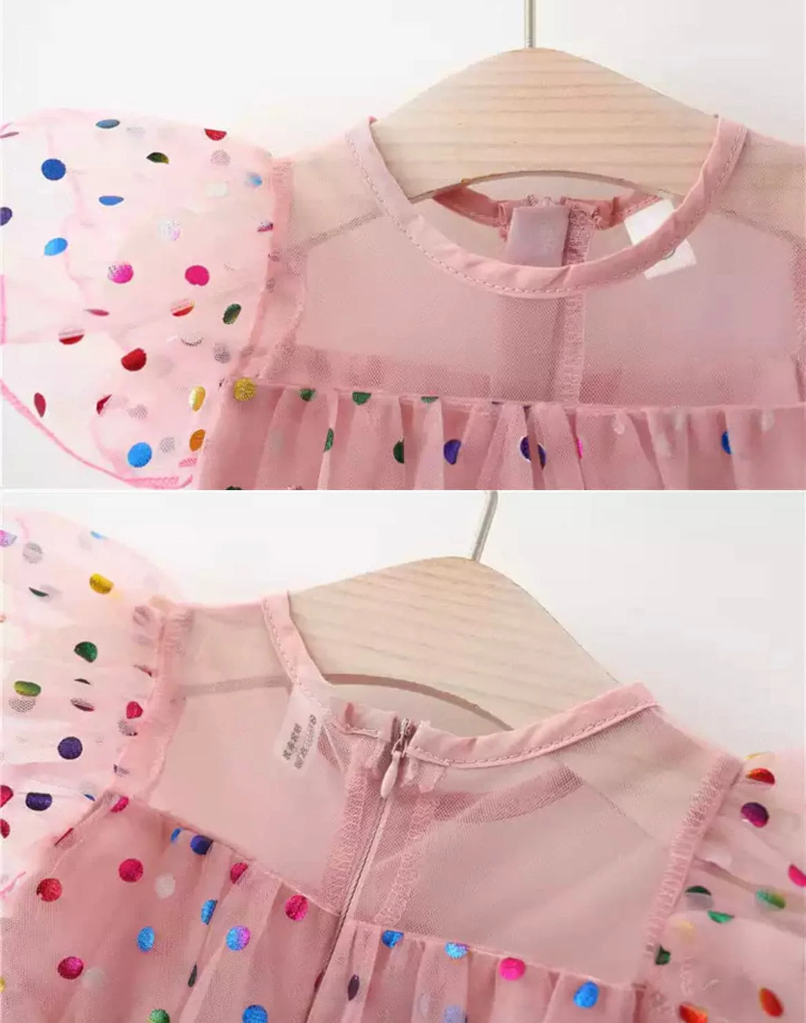 Girls Confetti Dress - Dusty Pink