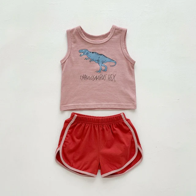 Dinosaur Tank & Short Set, Unisex  - 2 Pieces Summer