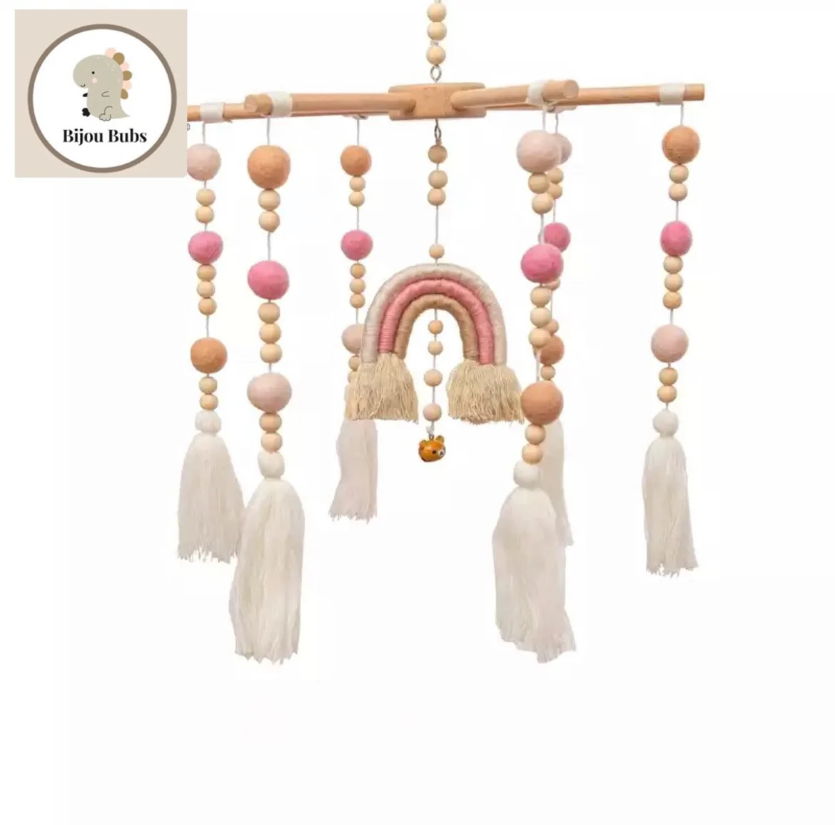 Felt Rainbow Mobile, Neutral Baby Mobile, Nursery Mobile, Cot Mobile, Nursery Decor, Baby Cot Mobile, Neutral Baby Nursery Decor