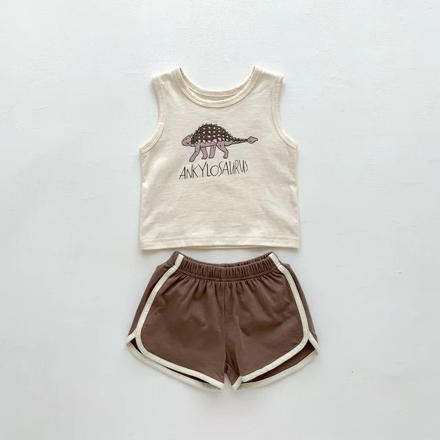 Dinosaur Tank & Short Set, Unisex - 2 Pieces Summer