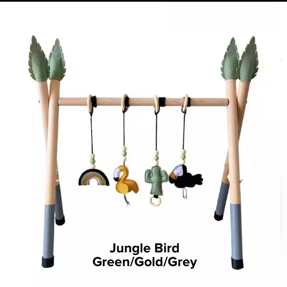 Wood Baby Gym Frame & Toys Set