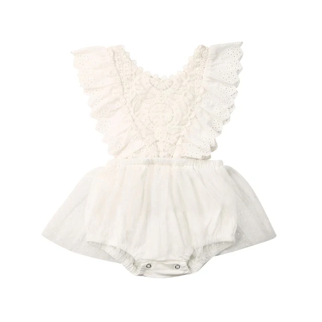 Mara - Baby Girl Tulle & Lace Dress Romper