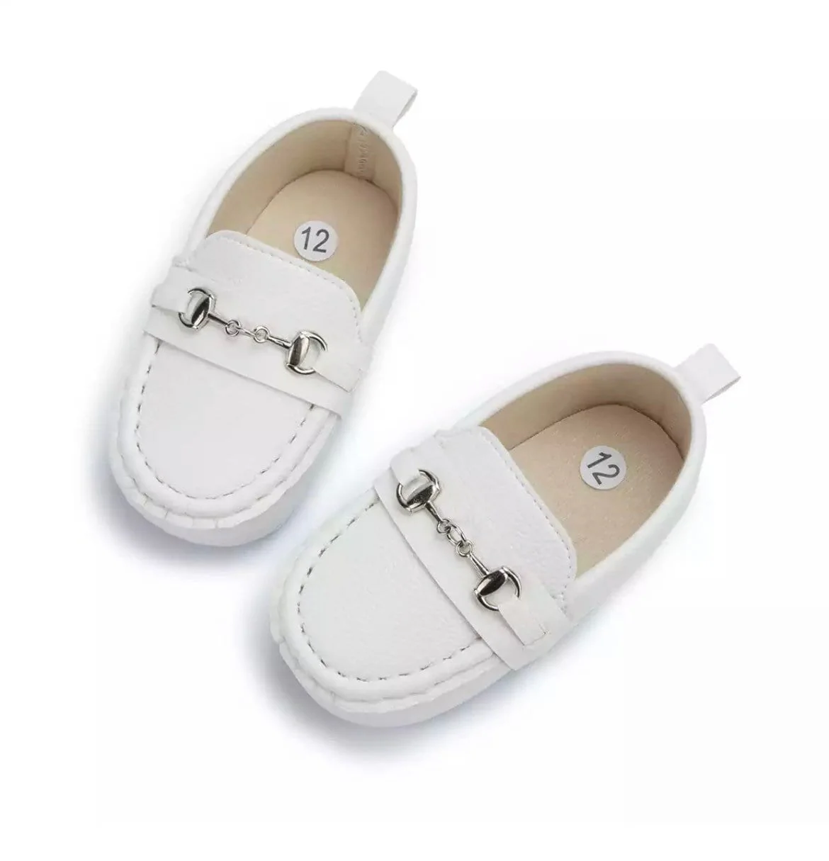 Boys Moccasin Loafers - White