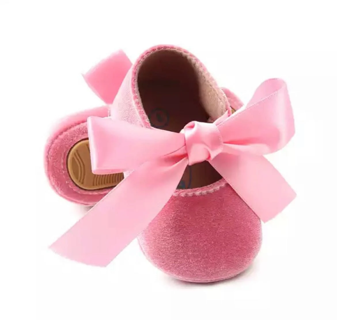 Zina - Baby Girl Princess Velvet Bowknot Shoes