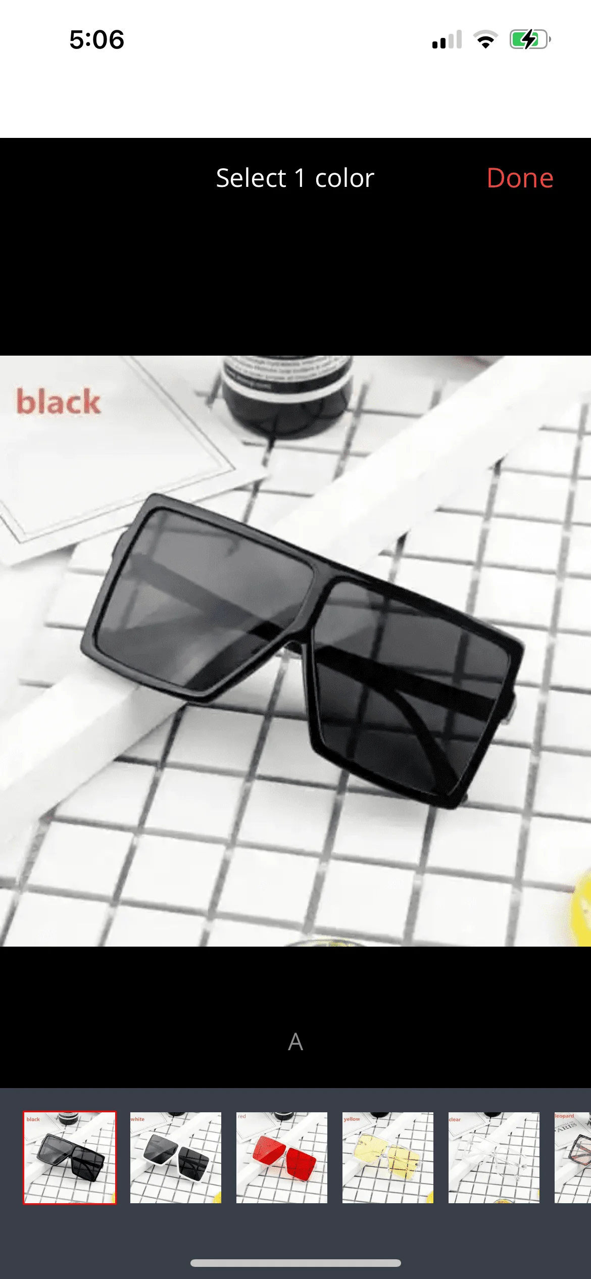 Square Fashion Sunglasses - Black