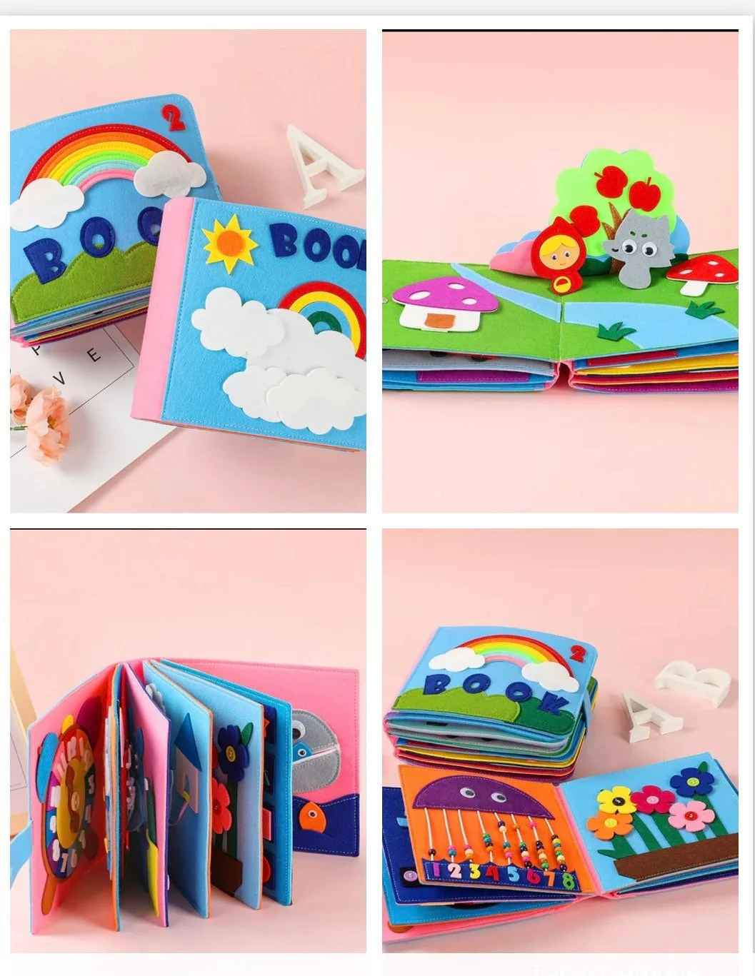 Montessori Busy Book- Baby Educational Busy Book Toy , Felt Quiet Book