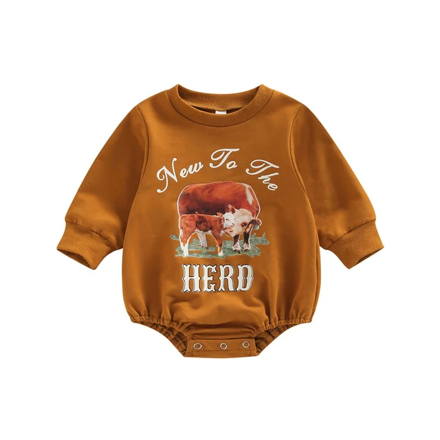 New To The Herd - Long Sleeve Boys Romper Sweater