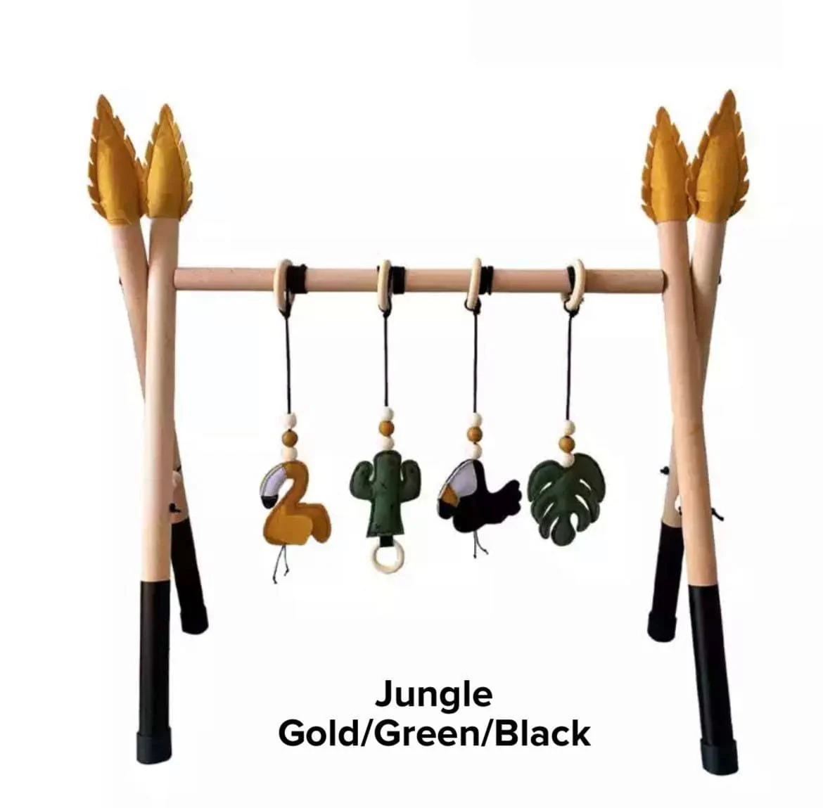 Wood Baby Gym Frame & Toys Set