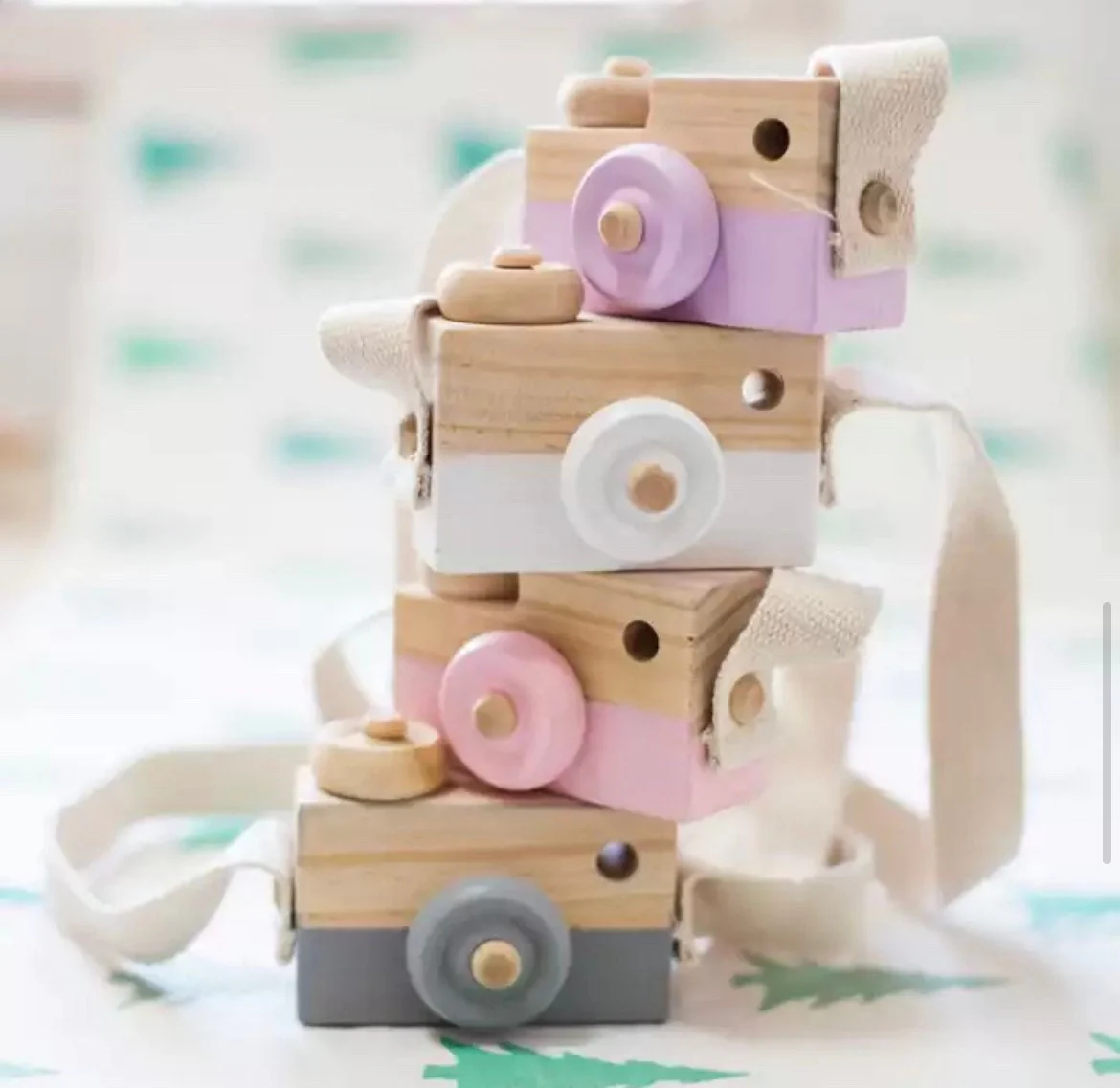 Wood Baby Toy Camera - Baby Camera Toy- Wood Play Camera Toys , Wooden play toys,  Natural wooden Montessori toys,