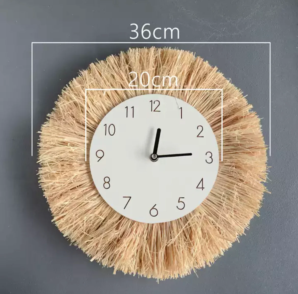 Boho Raffia Clock