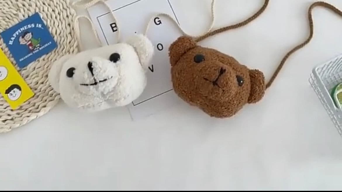 Fuzzy Bear Kids Crossbody bag - Little Girls Teddy Purse Bag