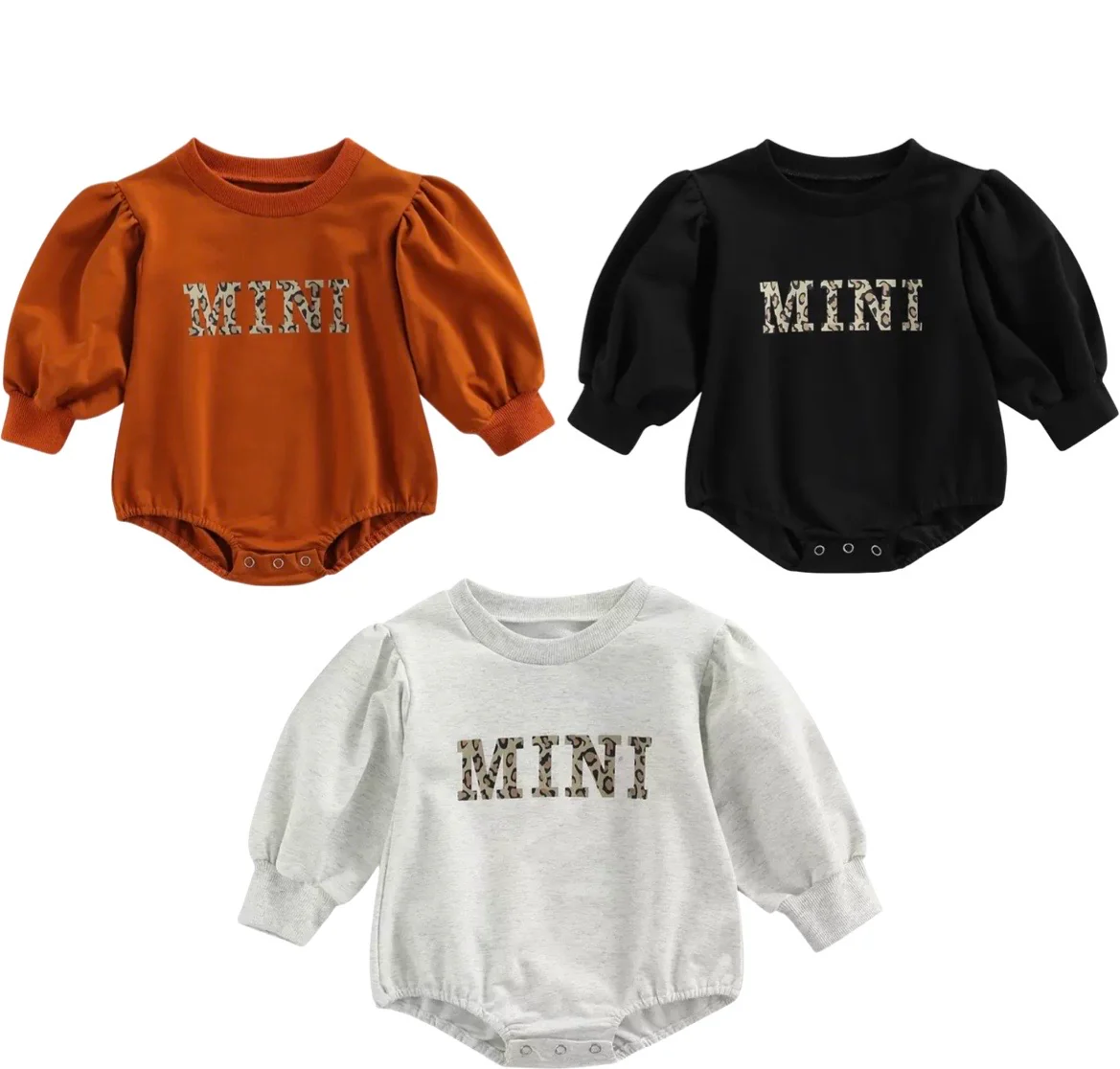 Baby Girls Leopard Romper - Mini Leopard Oversize Girls Romper Sweater