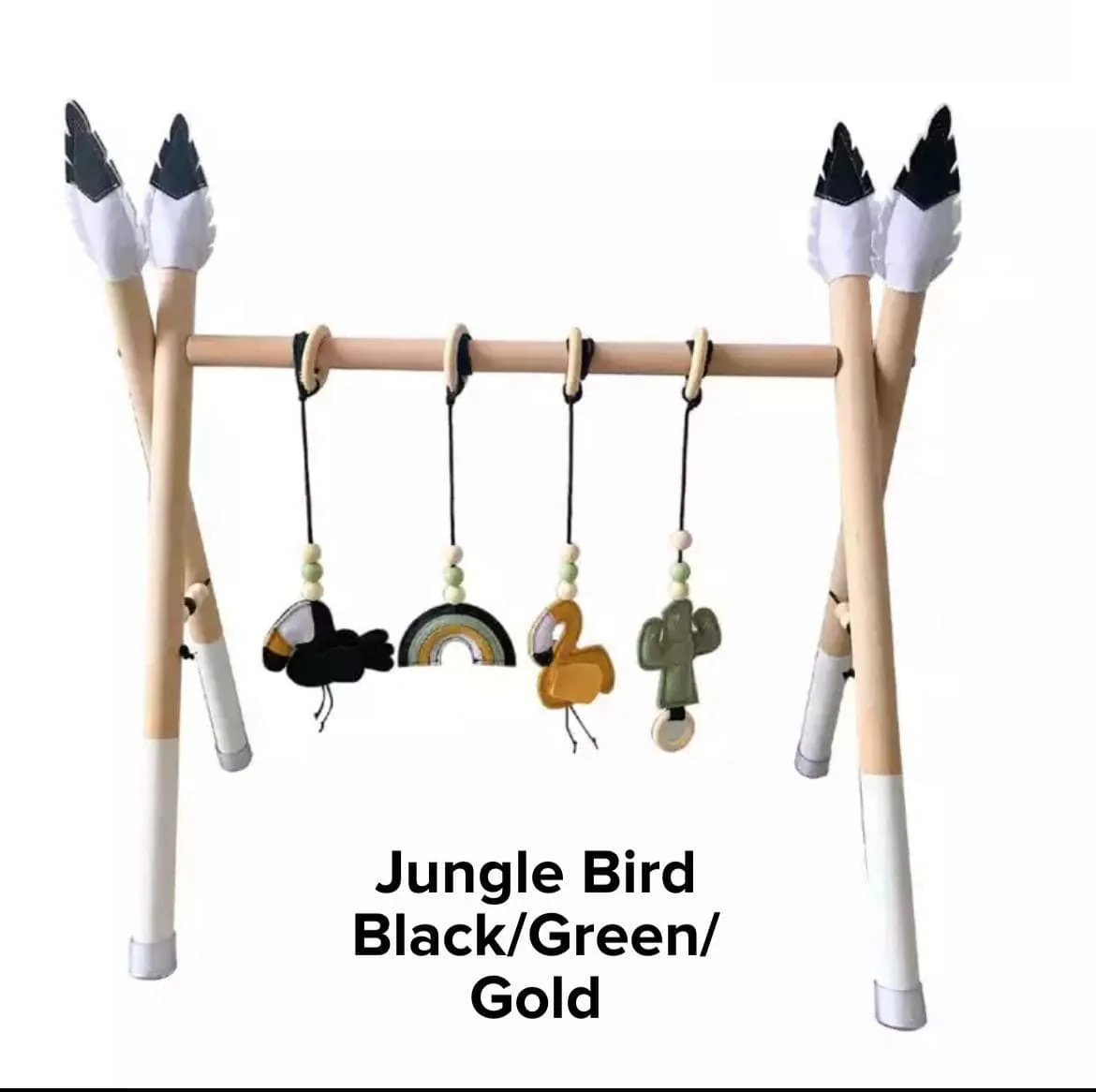 Wood Baby Gym Frame & Toys Set