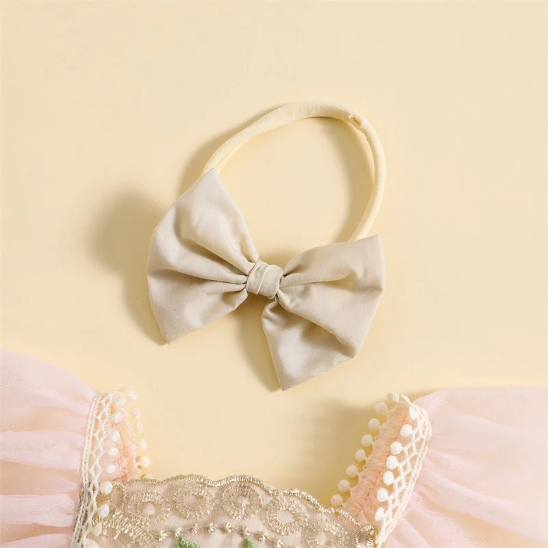 Elyssa - Baby Girl Princess Romper with Embroidery Flowers