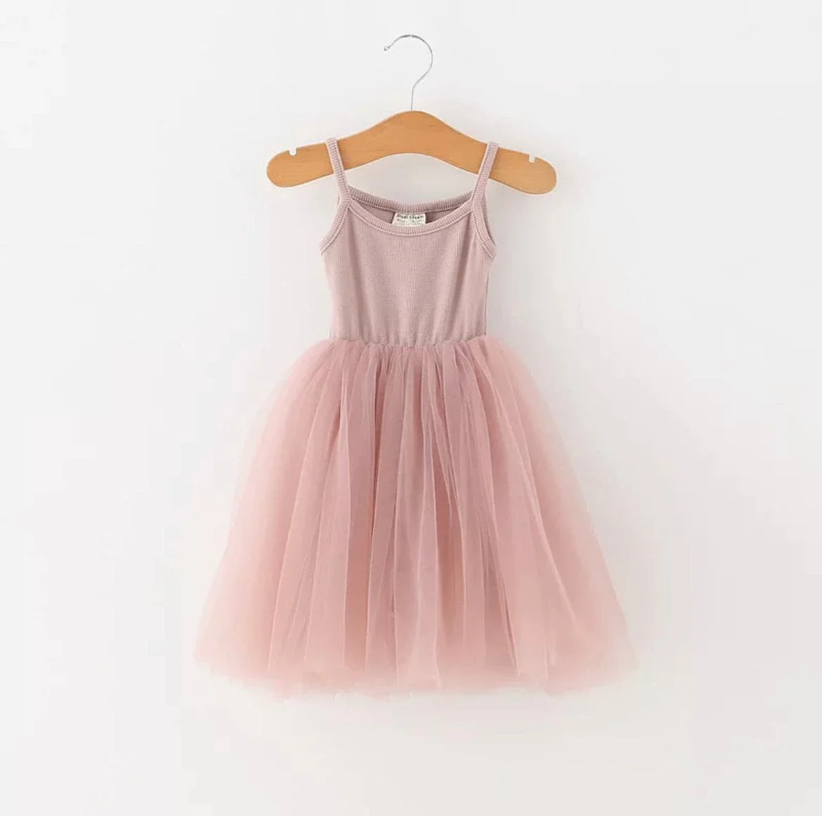 Mila - Dusty Pink Singlet Dress with Tulle Tutu