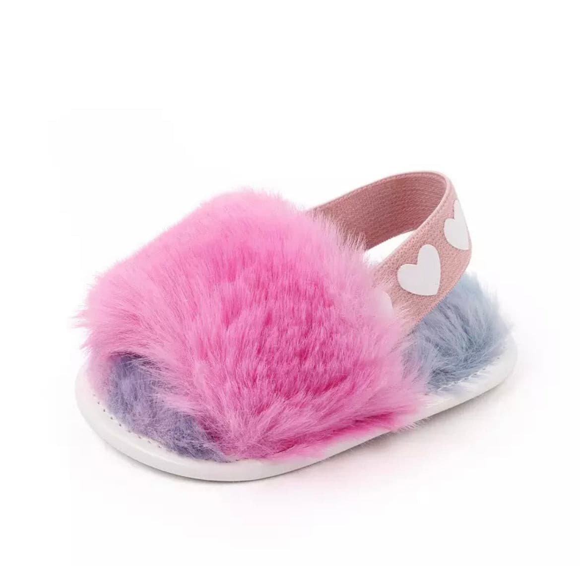 Baby Fur Slides - Pink Candy