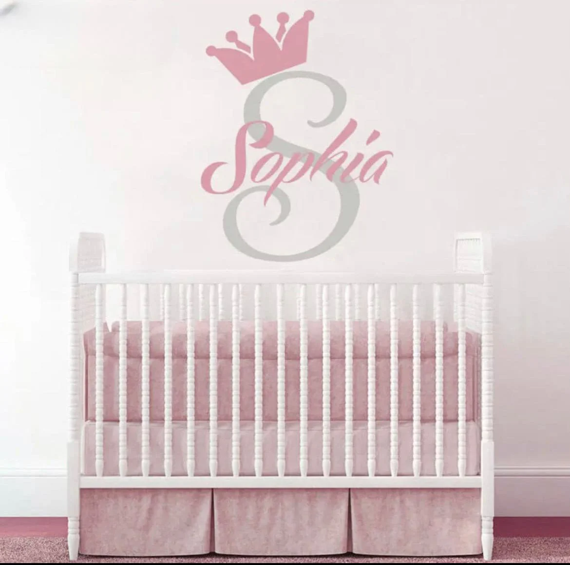 Personalised Nursery Wall Decals - Princess Girl Capital Letter + Name