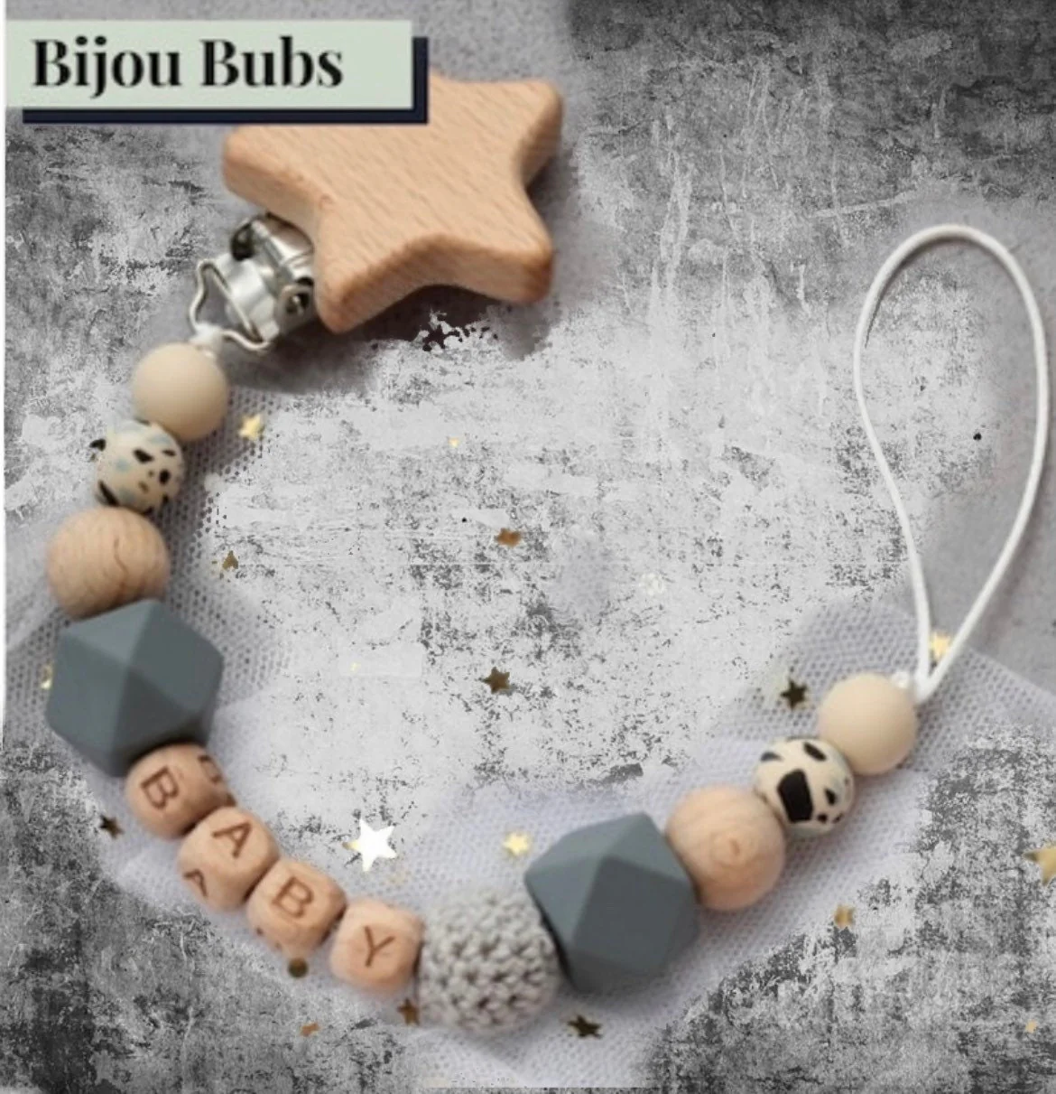 Personalised Baby Dummy Clip, BPA Free Silicone