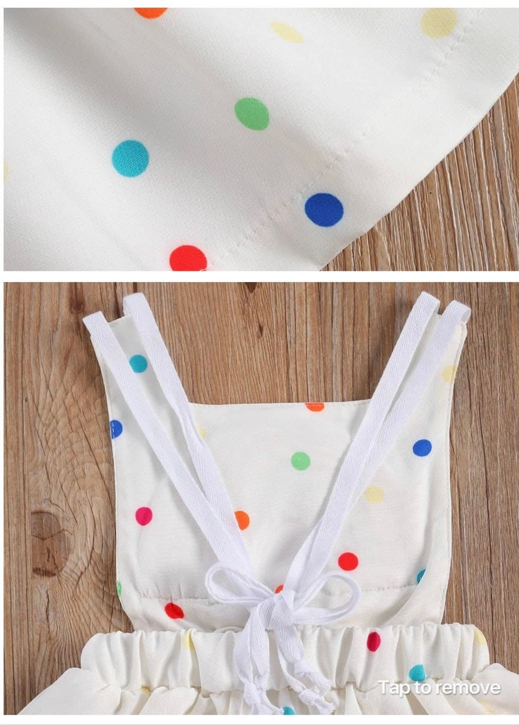 White Rainbow Polka Dot Dress