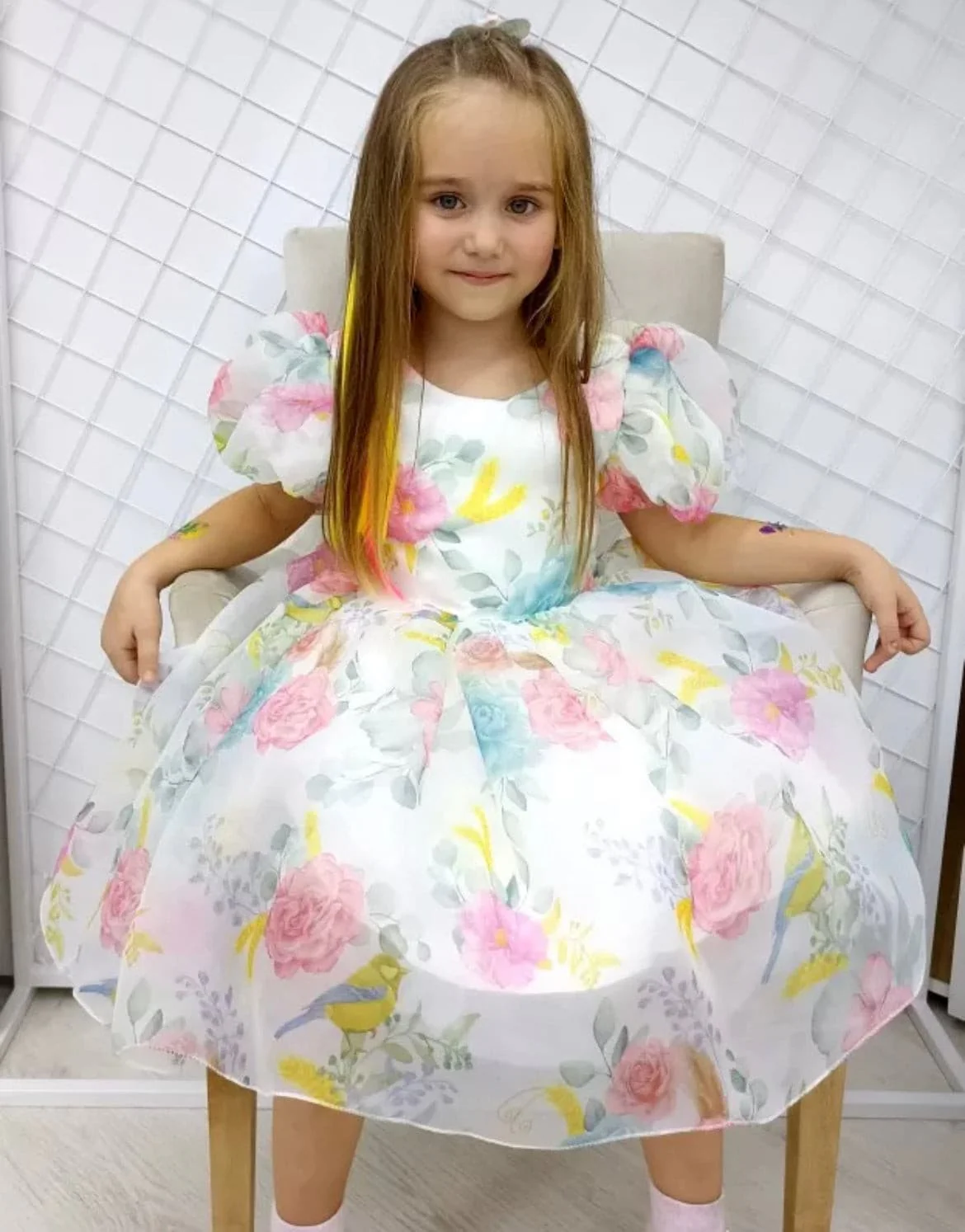 Floral Puff Sleeve Party Dress