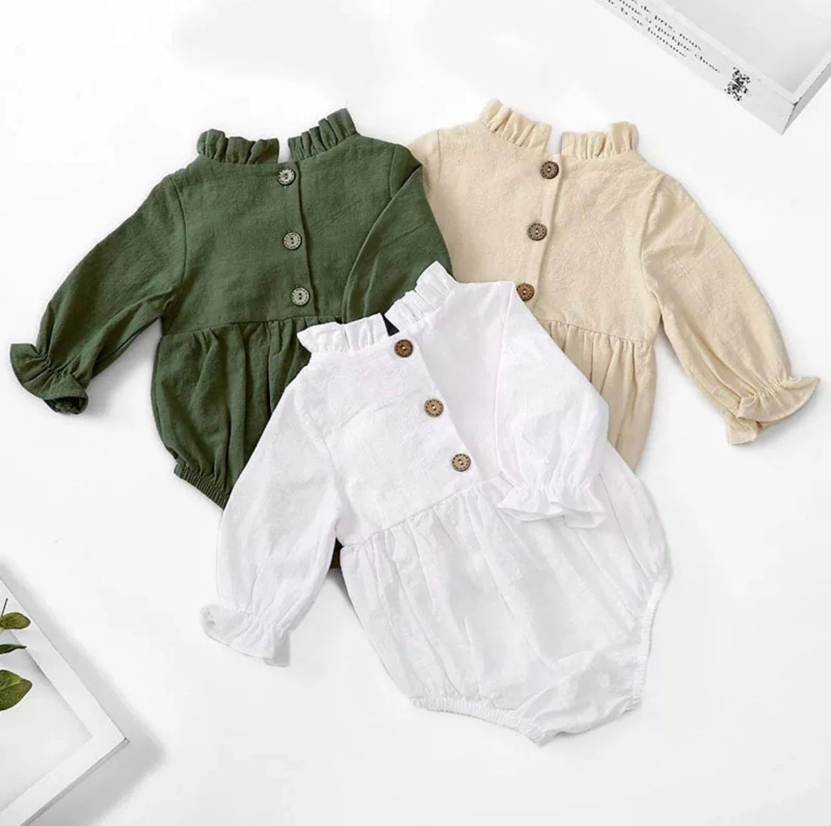 Boho Baby Girls Linen Romper