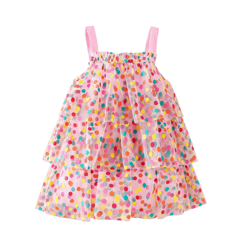 Tandy - Confetti Rainbow Polka Dot Tulle Dress