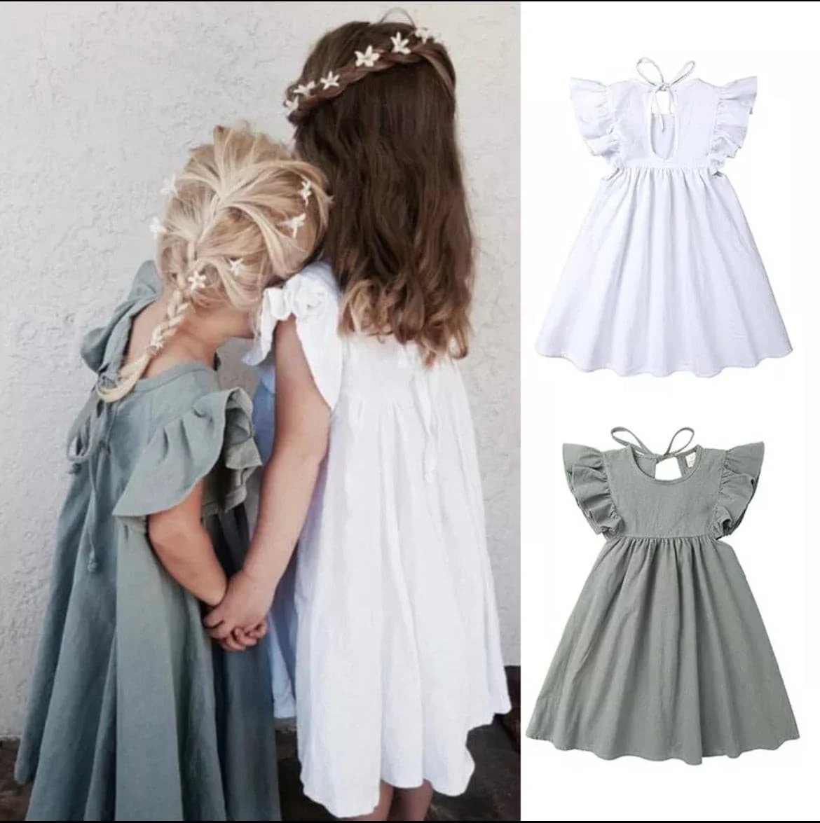 Rosie Ruffle Dress - White